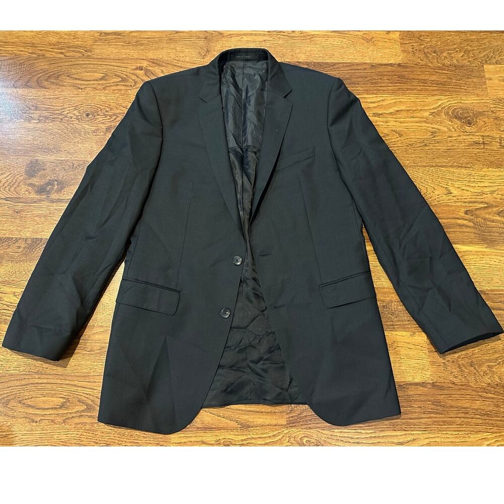 Hugo Boss Men's Super 100 Wool Suit Blazer Black Size 42R Designer Menswear